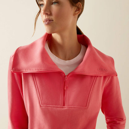 Fern 1/2 Zip Coral Sweatshirt