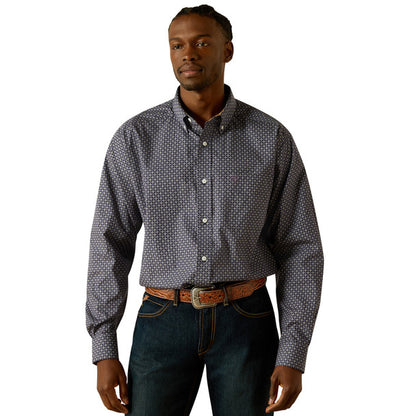 Mens Ariat Dale Purple Mini Geometric Classic Fit Buttondown