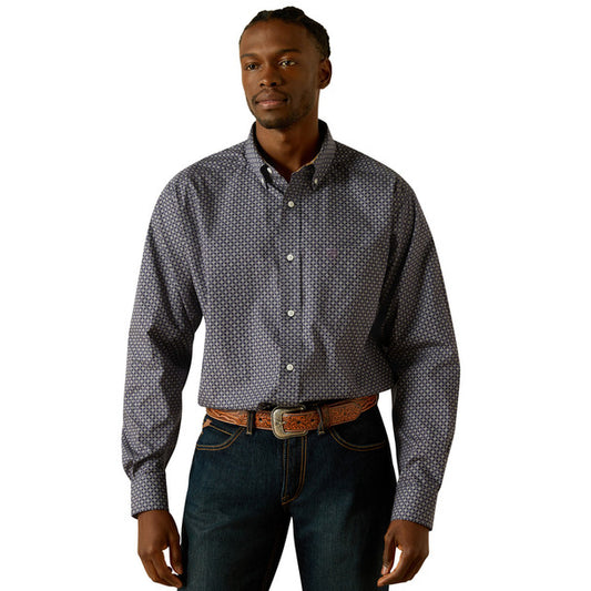 Mens Ariat Dale Purple Mini Geometric Classic Fit Buttondown