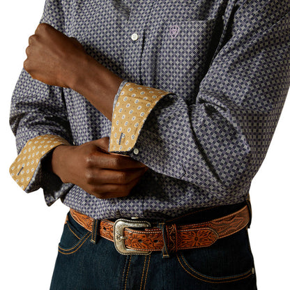 Mens Ariat Dale Purple Mini Geometric Classic Fit Buttondown
