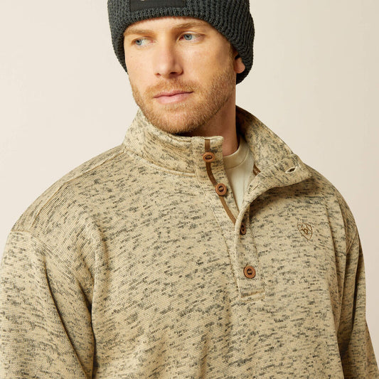 Mens Ariat Caldwell Heathered 1/4 Button Sweater