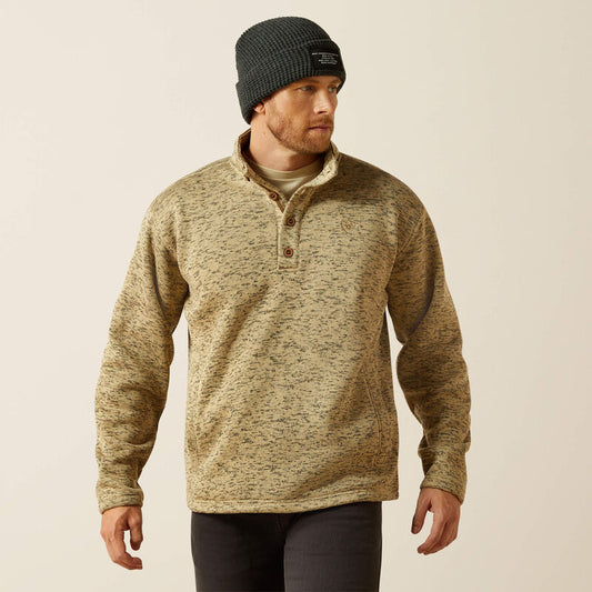 Mens Ariat Caldwell Heathered 1/4 Button Sweater