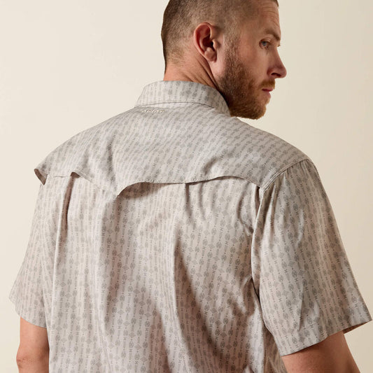 Mens Ariat Ventek Short-Sleeve Snap Shirt Tan