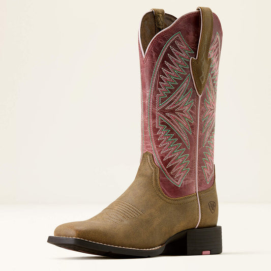 Womens Ariat Round Up Ruidoso Boot Brown/Dusty Rose