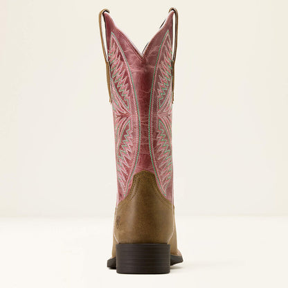 Womens Ariat Round Up Ruidoso Boot Brown/Dusty Rose