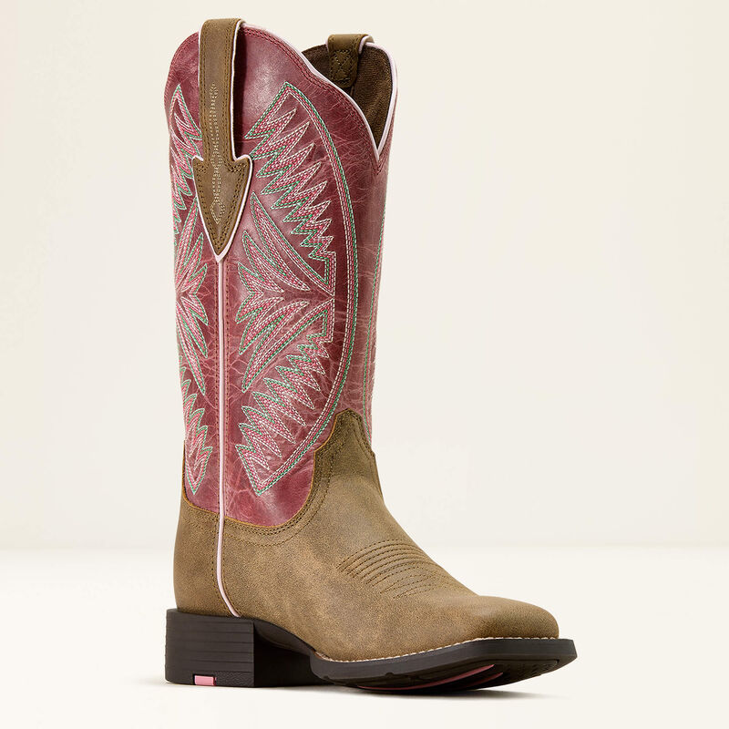Womens Ariat Round Up Ruidoso Boot Brown/Dusty Rose