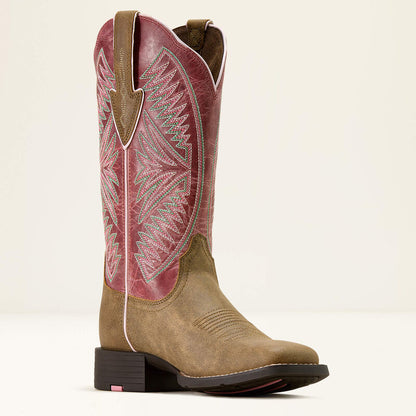 Womens Ariat Round Up Ruidoso Boot Brown/Dusty Rose