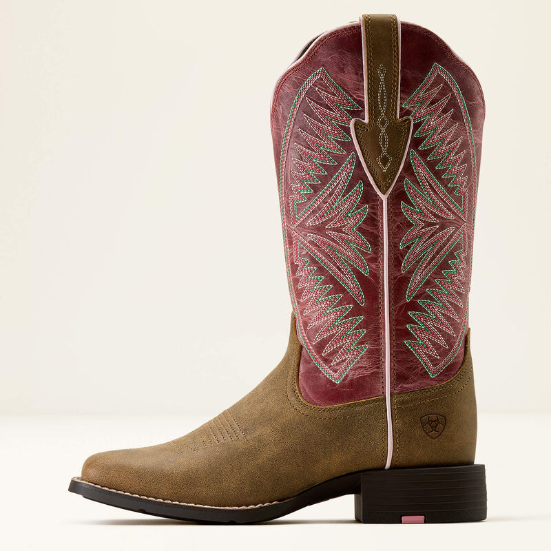 Womens Ariat Round Up Ruidoso Boot Brown/Dusty Rose