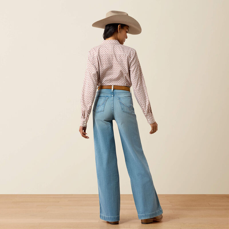 Ariat Womens Luanna High Rise Wide Leg Light Wash Jean