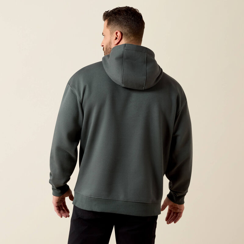 Mens Ariat Logo Hooded Sweatshirt Steel Green