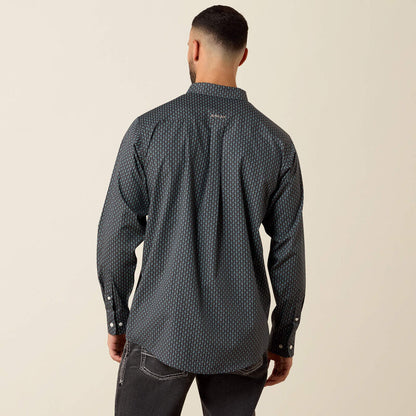 Mens Ariat Phantom Paisley Black/turquoise Long Sleeve Shirt