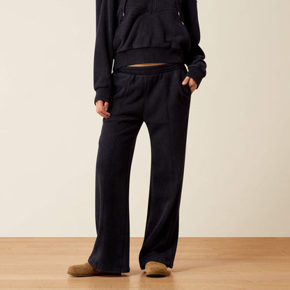 Womens Ariat Compass Collection Black Wide Leg Sweat Pant