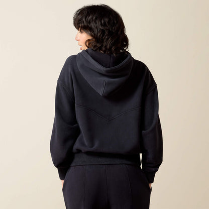 Ariats Compass Black 1/2 Zip Hooded Sweatshirt