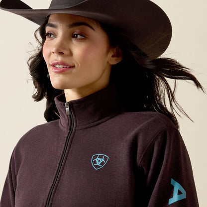 Ariat Womens 1/2 Zip Plum Heather Logo Sweatshirt