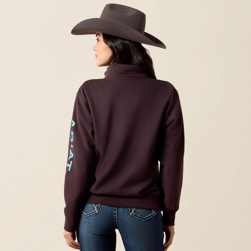 Ariat Womens 1/2 Zip Plum Heather Logo Sweatshirt