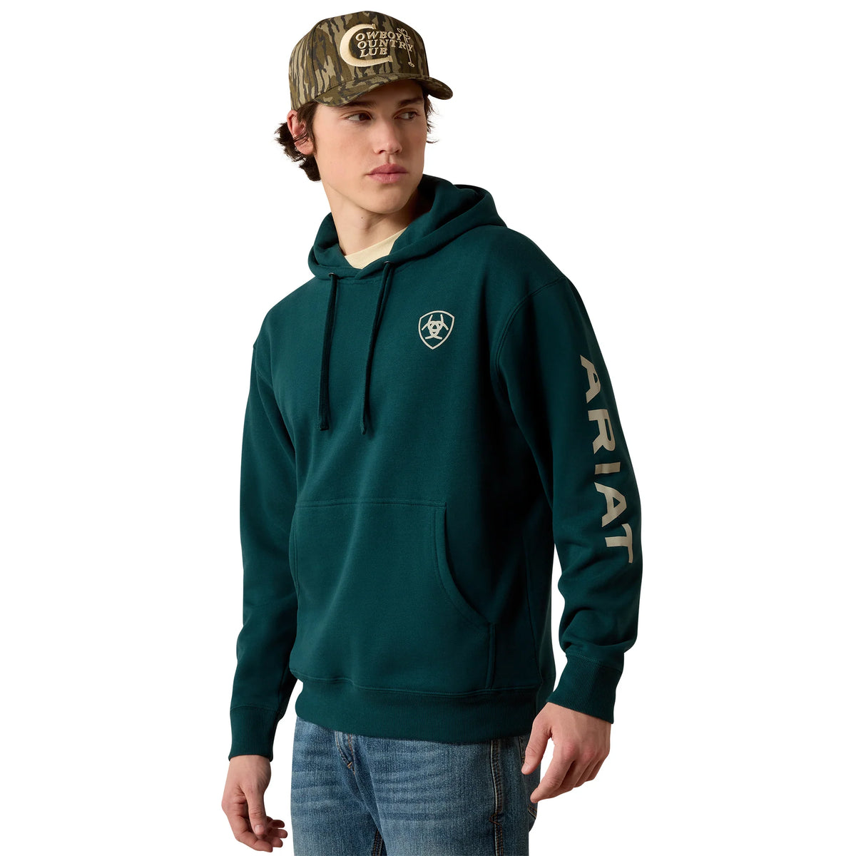 Mens Ariat Sea Moss Logo Hooded Sweatshirt