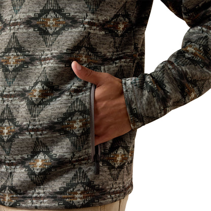 Mens Ariat Caldwell Storm Front Southwest 1/4 Zip Sweater