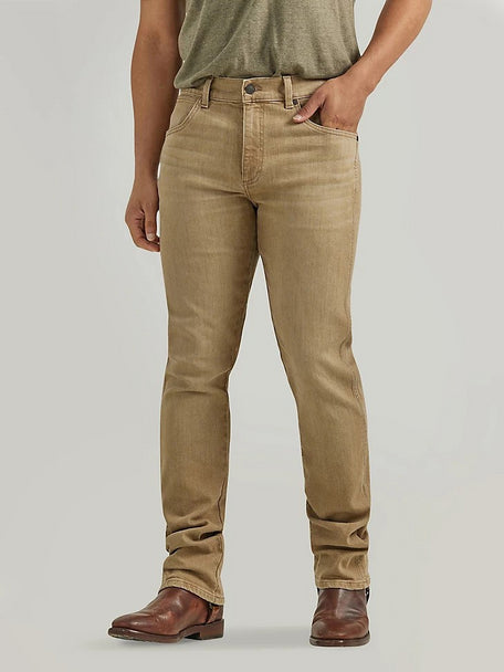Mens Wrangler Retro Slim Straight Tan Jean