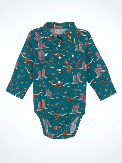 Infant Green Western Shirtsie