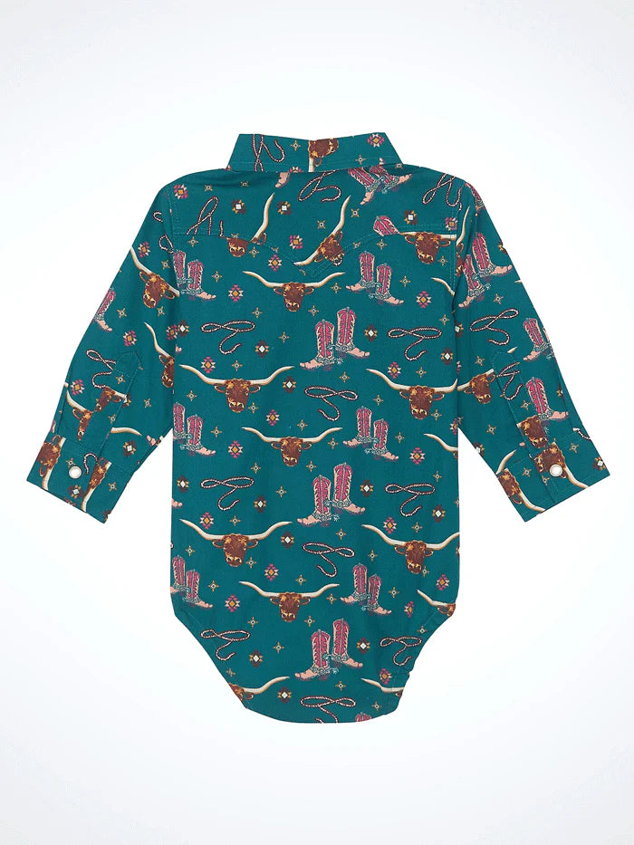 Infant Green Western Shirtsie