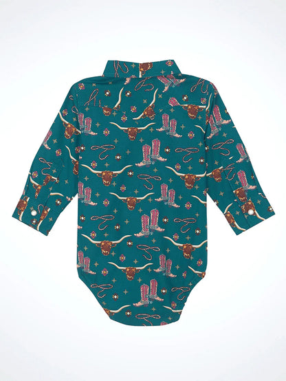 Infant Green Western Shirtsie