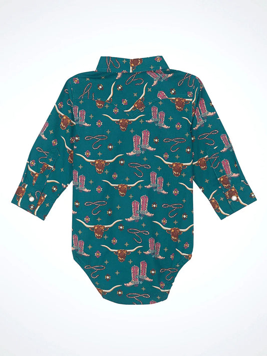 Infant Green Western Shirtsie