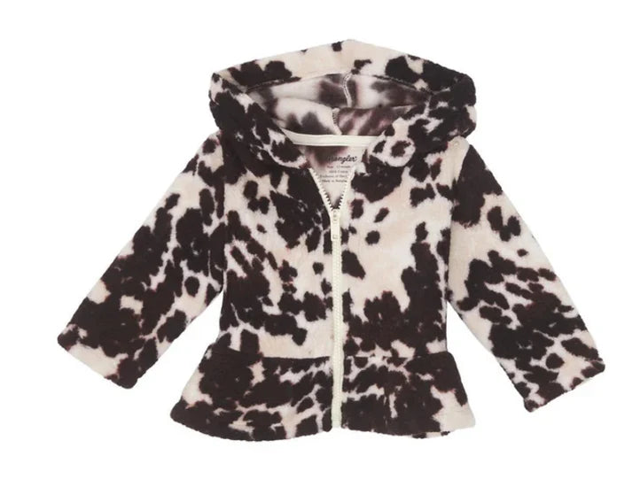 Infant Cow Print Sherpa Zip