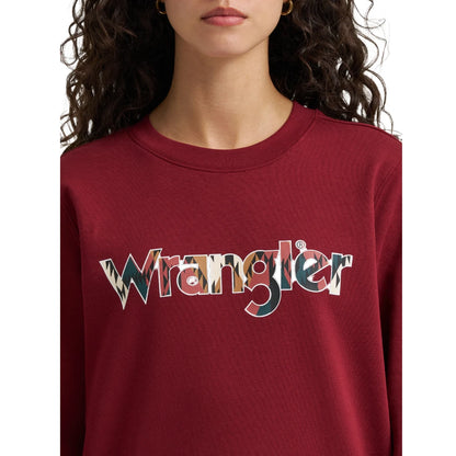 Wrangler Womens Burgundy Crew Neck Sweatshirt
