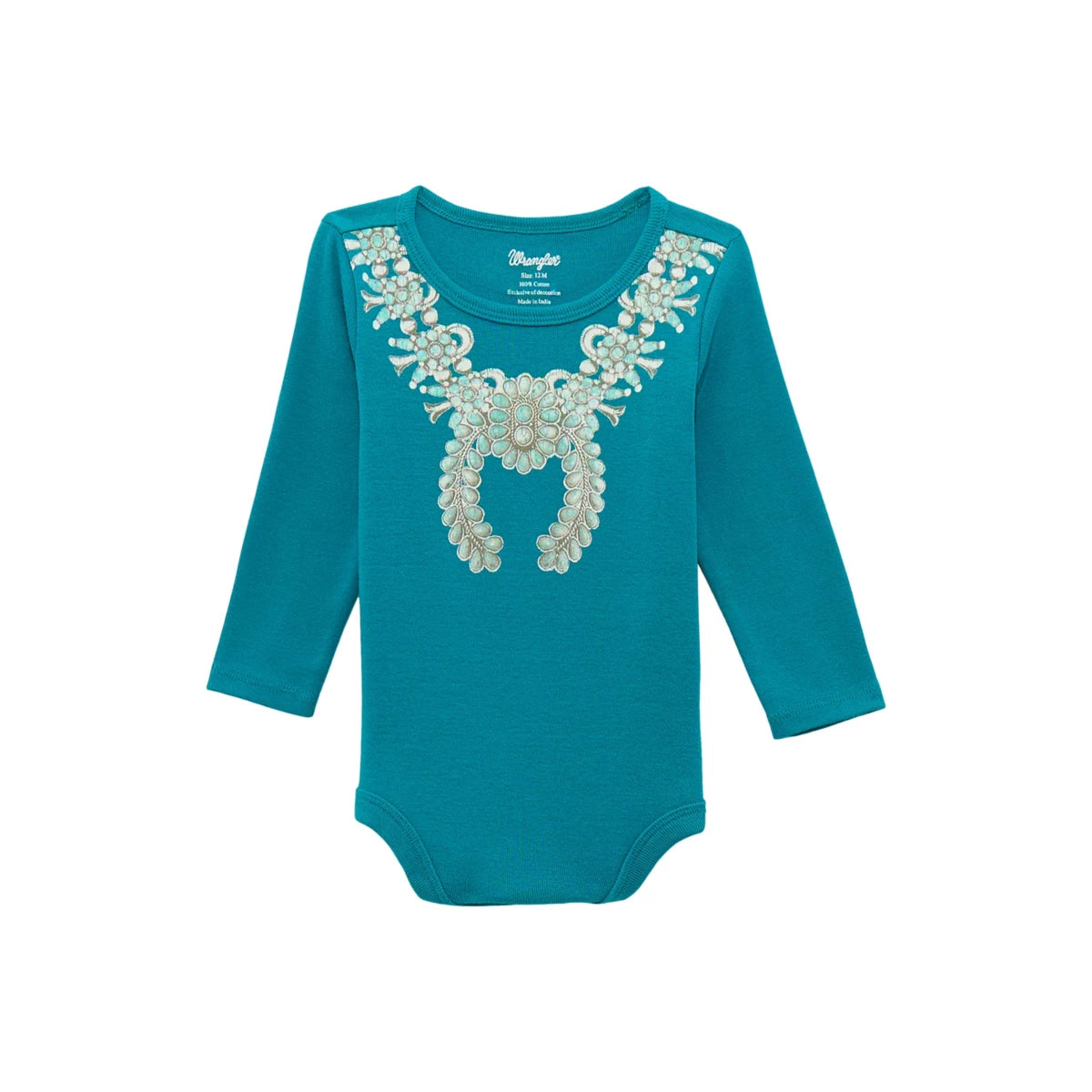 Infant Wrangler Turquoise Long-sleeve Onesie