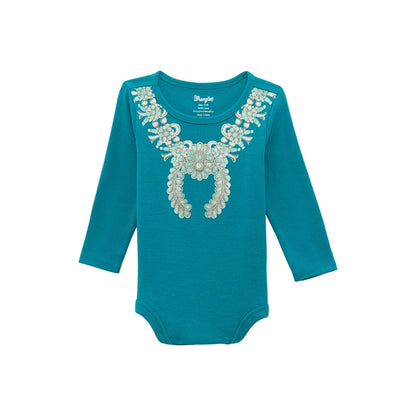 Infant Wrangler Turquoise Long-sleeve Onesie