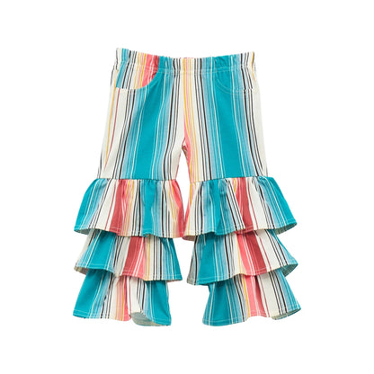 Wrangler Infant and Toddler Ruffled Serape Stripe Pants