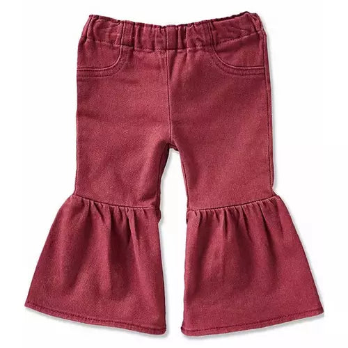 Wranglers Infant Burgundy Ruffle Leg Denim Jeans