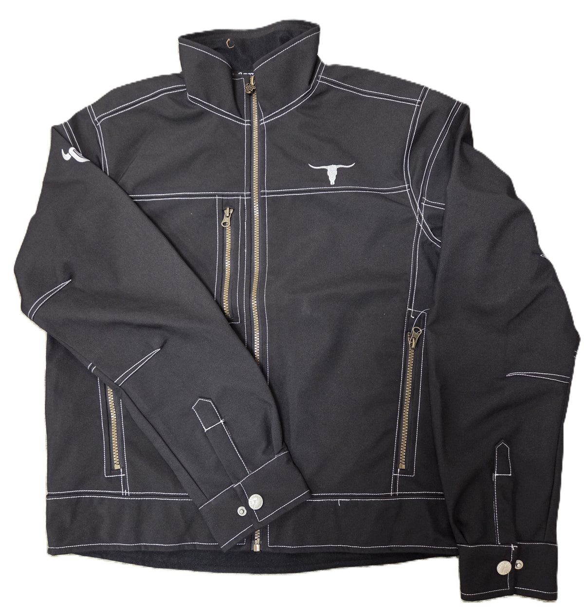 Mens Black Cowboy Hardware Longhorn Tech Woodsman Jacket