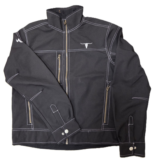 Mens Black Cowboy Hardware Longhorn Tech Woodsman Jacket