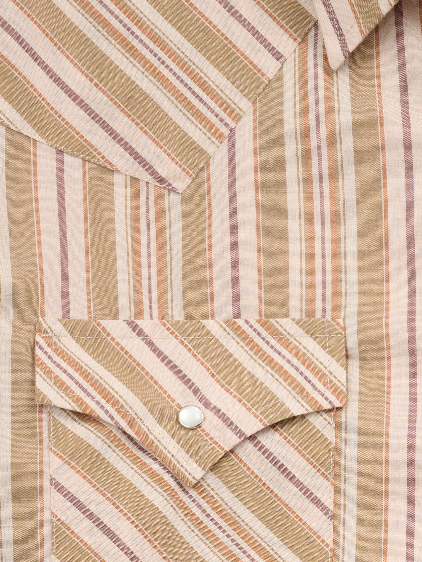 EW Mens Brown/Olive stripe Short Sleeve Snap
