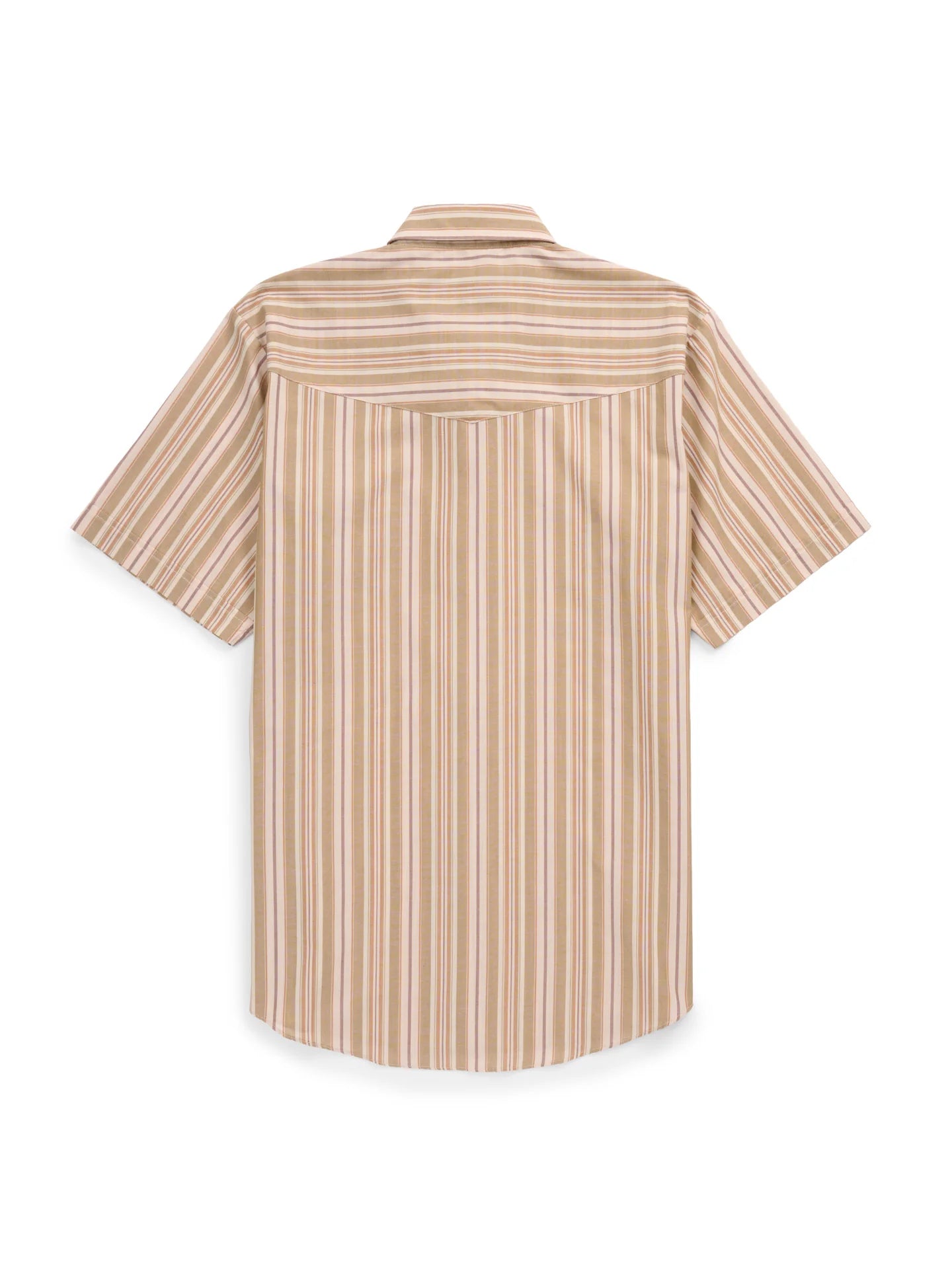 EW Mens Brown/Olive stripe Short Sleeve Snap