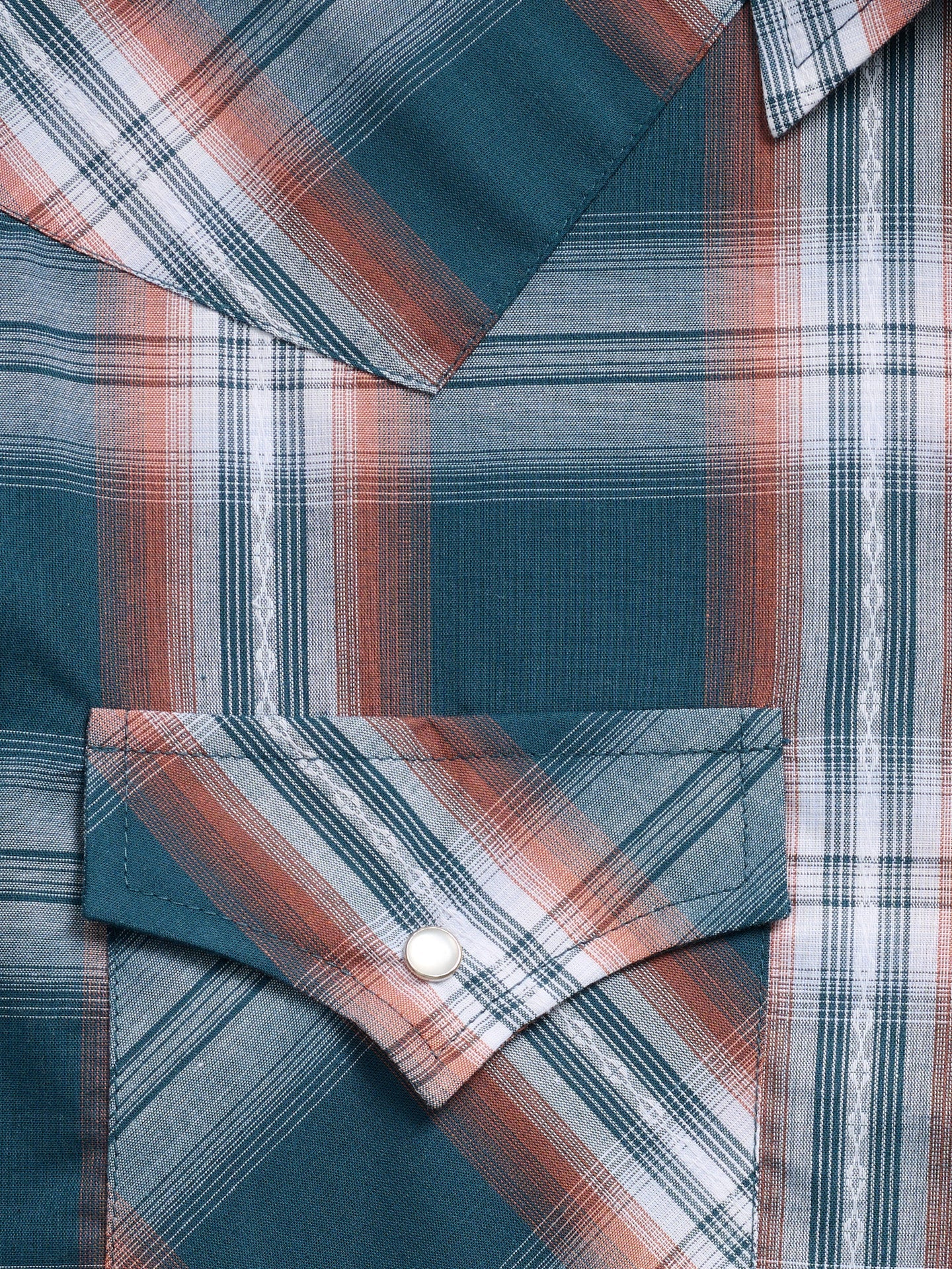 Ely Walker Mens Teal Plaid Snap Shirt