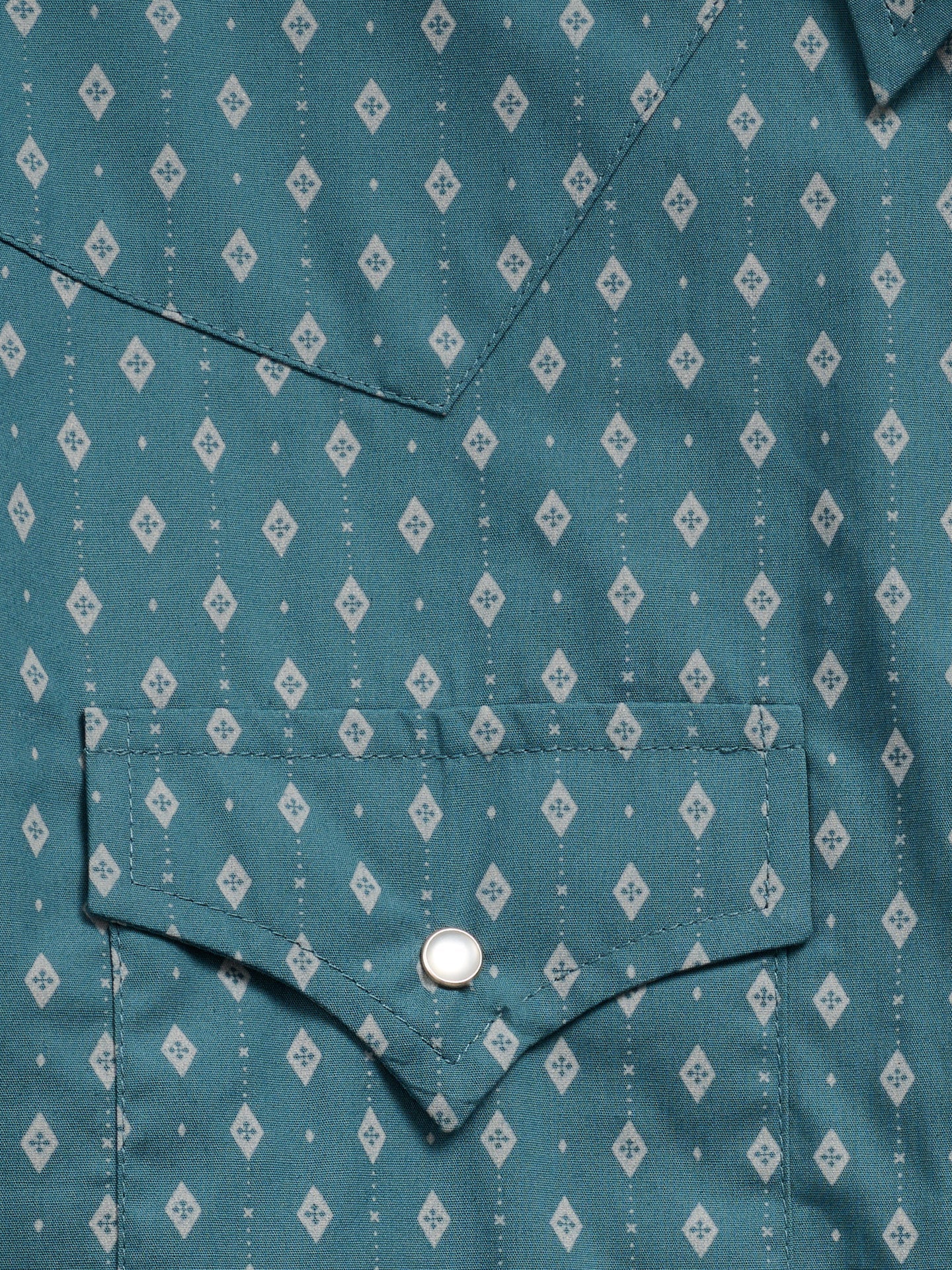 Mens Ely Walker Teal Print Snap Shirt