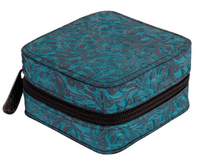Tooled Turquoise Jewelry Organizer/Travel Case
