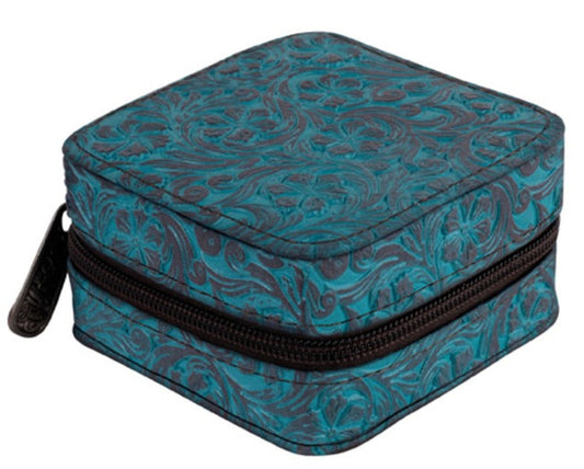 Tooled Turquoise Jewelry Organizer/Travel Case