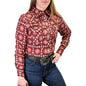 Burgundy Diamond Aztec Print Snap