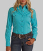 Womens PS Solid Turquoise Snap
