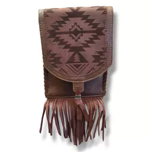 Catchfly Chocolate Crossbody Fringed Southwestern Pouch