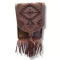 Catchfly Chocolate Crossbody Fringed Southwestern Pouch