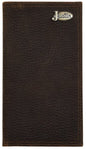 Justin Dark brown pebbled leather wallets