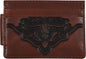 Justin Skull tooled money clip card wallet