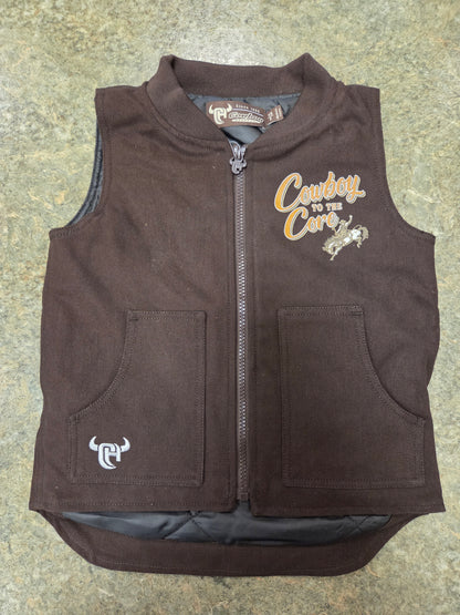 Boys "Cowboy To The Core" Canvas Vest
