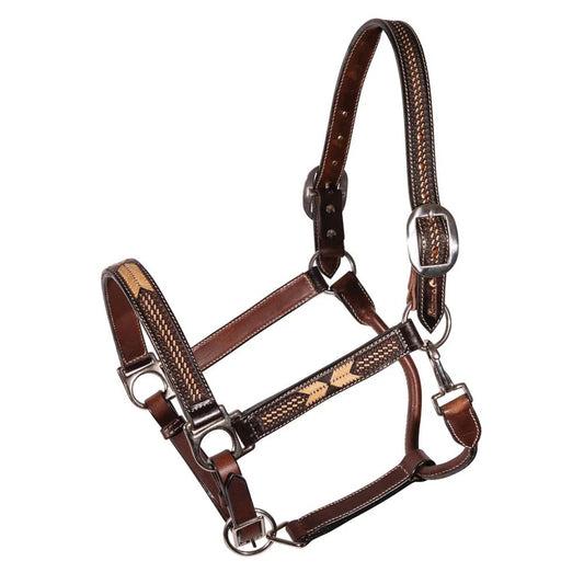 Rawhide Arrowhead Braid Leather Halter