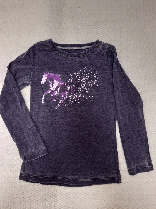 Purple Butterfly Horse LS Tee