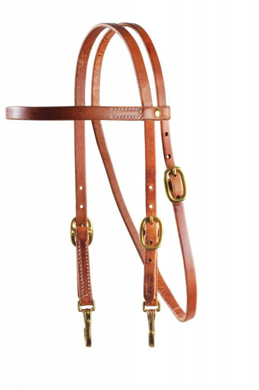 Hermann Oak Browband Snap Cheek Headstall